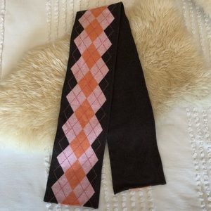 J CREW ARGYLE COTTON / CASHMERE BLEND SCARF
